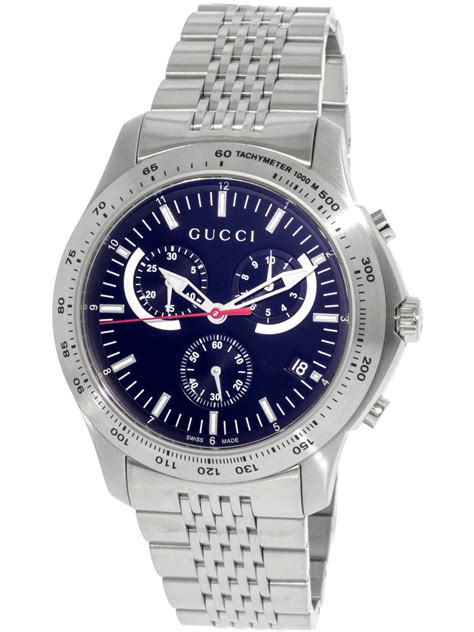 silver gucci mens watch|stainless steel silver Gucci watch.